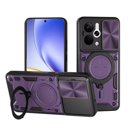 CD Texture Sliding Camshield Magnetic Holder Phone Case, For Realme P4 Power 5G, For Realme 16 Pro / 16 Pro+ 5G, For Realme 15x 5G, For Realme P3 5G / 14 5G Global, For Realme P3 Ultra 5G India, For Realme 14 Pro+ 5G, For Realme C75 4G / 14x 5G Global ...