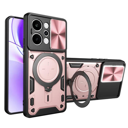 CD Texture Sliding Camshield Magnetic Holder Phone Case, For Realme P4 Power 5G, For Realme 16 Pro / 16 Pro+ 5G, For Realme 15x 5G, For Realme P3 5G / 14 5G Global, For Realme P3 Ultra 5G India, For Realme 14 Pro+ 5G, For Realme C75 4G / 14x 5G Global ...