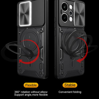 CD Texture Sliding Camshield Magnetic Holder Phone Case, For Realme P4 Power 5G, For Realme 16 Pro / 16 Pro+ 5G, For Realme 15x 5G, For Realme P3 5G / 14 5G Global, For Realme P3 Ultra 5G India, For Realme 14 Pro+ 5G, For Realme C75 4G / 14x 5G Global ...