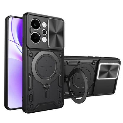 CD Texture Sliding Camshield Magnetic Holder Phone Case, For Realme P4 Power 5G, For Realme 16 Pro / 16 Pro+ 5G, For Realme 15x 5G, For Realme P3 5G / 14 5G Global, For Realme P3 Ultra 5G India, For Realme 14 Pro+ 5G, For Realme C75 4G / 14x 5G Global ...