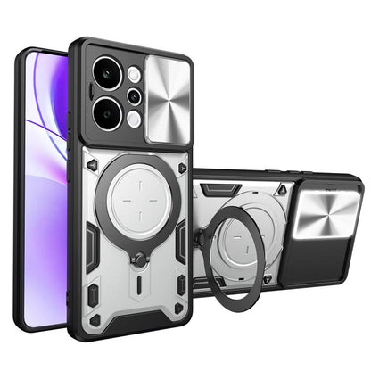 CD Texture Sliding Camshield Magnetic Holder Phone Case, For Realme P4 Power 5G, For Realme 16 Pro / 16 Pro+ 5G, For Realme 15x 5G, For Realme P3 5G / 14 5G Global, For Realme P3 Ultra 5G India, For Realme 14 Pro+ 5G, For Realme C75 4G / 14x 5G Global ...