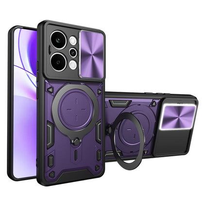 CD Texture Sliding Camshield Magnetic Holder Phone Case, For Realme P4 Power 5G, For Realme 16 Pro / 16 Pro+ 5G, For Realme 15x 5G, For Realme P3 5G / 14 5G Global, For Realme P3 Ultra 5G India, For Realme 14 Pro+ 5G, For Realme C75 4G / 14x 5G Global ...