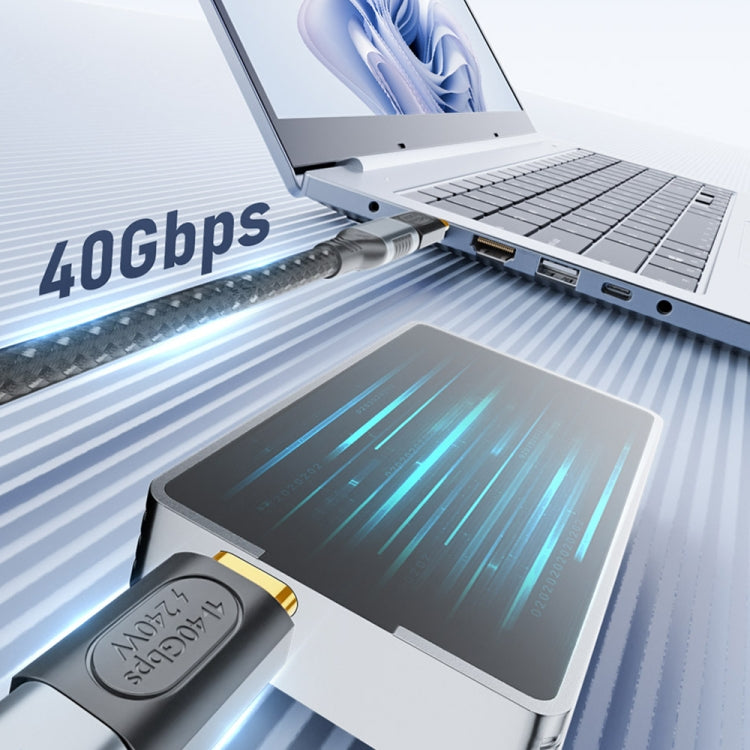40Gbps 240W USB-C / Type-C Female to USB-C / Type-C Male 3D Bend Adapter, 3D Bend Adapter