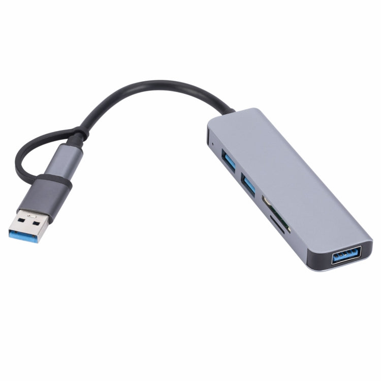 2302 5 in 1 USB+USB-C/Type-C to USB Multi-function Docking Station HUB Adapter, 2302