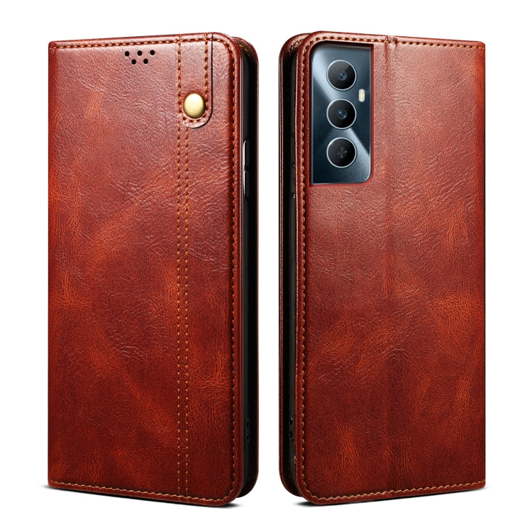 Oil Wax Crazy Horse Texture Leather Phone Case, For Realme 14 5G Global, For Realme P3 Pro, For Realme 14 Pro+ Global, For Realme 14 Pro Global, For Realme Note 60 4G / C61 4G, For Realme 13 Pro 5G Global, For Realme GT 6T 5G Global                    ...
