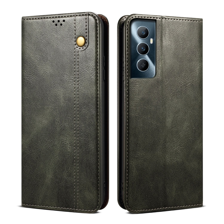Oil Wax Crazy Horse Texture Leather Phone Case, For Realme 14 5G Global, For Realme P3 Pro, For Realme 14 Pro+ Global, For Realme 14 Pro Global, For Realme Note 60 4G / C61 4G, For Realme 13 Pro 5G Global, For Realme GT 6T 5G Global                    ...