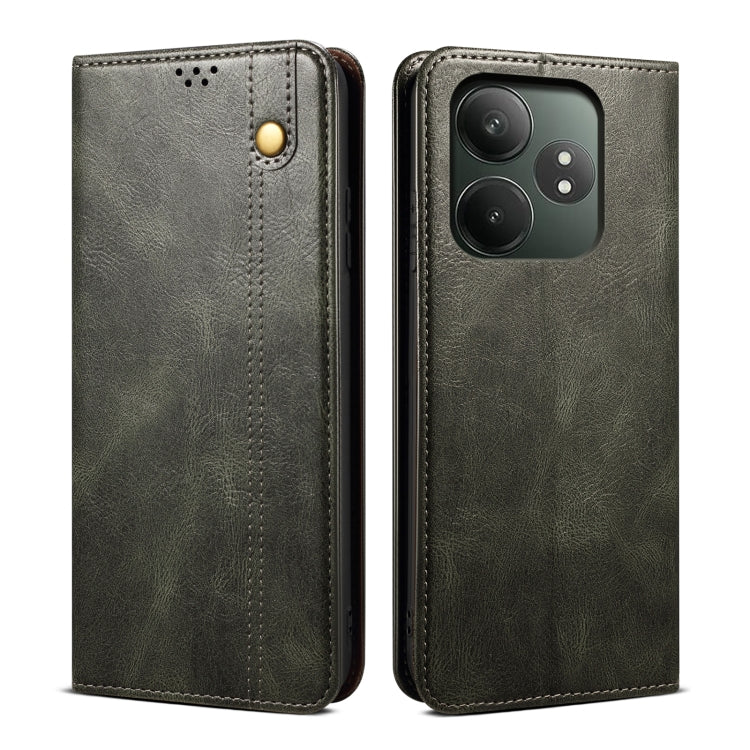 Oil Wax Crazy Horse Texture Leather Phone Case, For Realme 14 5G Global, For Realme P3 Pro, For Realme 14 Pro+ Global, For Realme 14 Pro Global, For Realme Note 60 4G / C61 4G, For Realme 13 Pro 5G Global, For Realme GT 6T 5G Global                    ...