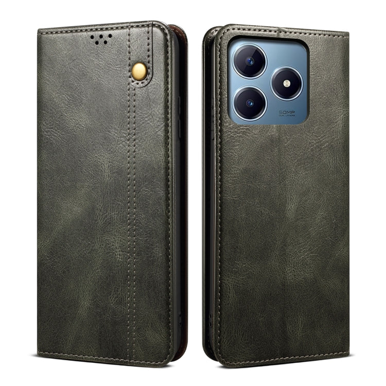 Oil Wax Crazy Horse Texture Leather Phone Case, For Realme 14 5G Global, For Realme P3 Pro, For Realme 14 Pro+ Global, For Realme 14 Pro Global, For Realme Note 60 4G / C61 4G, For Realme 13 Pro 5G Global, For Realme GT 6T 5G Global                    ...