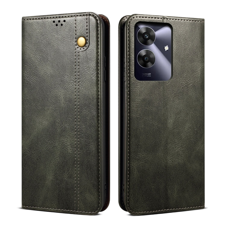 Oil Wax Crazy Horse Texture Leather Phone Case, For Realme 14 5G Global, For Realme P3 Pro, For Realme 14 Pro+ Global, For Realme 14 Pro Global, For Realme Note 60 4G / C61 4G, For Realme 13 Pro 5G Global, For Realme GT 6T 5G Global                    ...