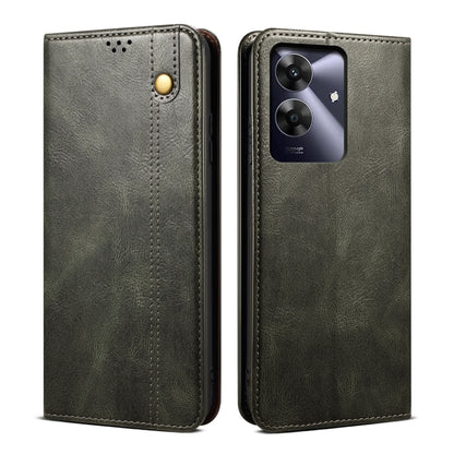 Oil Wax Crazy Horse Texture Leather Phone Case, For Realme 14 5G Global, For Realme P3 Pro, For Realme 14 Pro+ Global, For Realme 14 Pro Global, For Realme Note 60 4G / C61 4G, For Realme 13 Pro 5G Global, For Realme GT 6T 5G Global                    ...