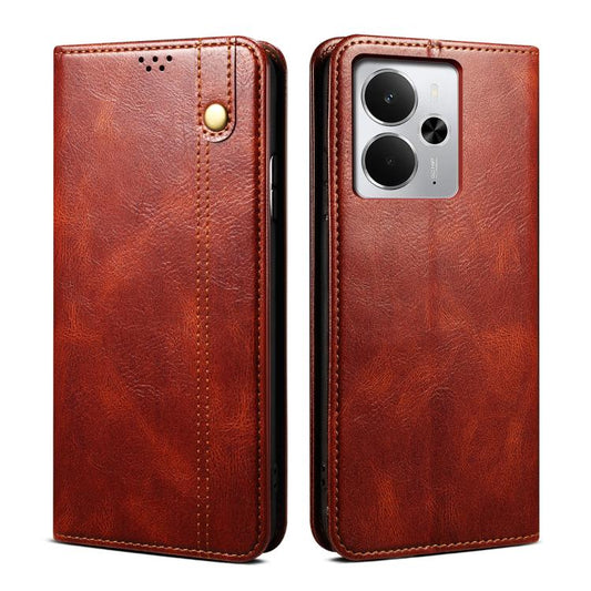Oil Wax Crazy Horse Texture Leather Phone Case, For Realme 14 5G Global, For Realme P3 Pro, For Realme 14 Pro+ Global, For Realme 14 Pro Global, For Realme Note 60 4G / C61 4G, For Realme 13 Pro 5G Global, For Realme GT 6T 5G Global