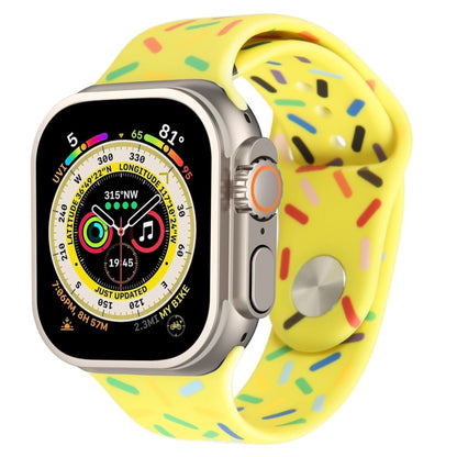 Rainbow Raindrops Silicone Watch Band, For Apple Watch SE 2023 44mm, For Apple Watch Ultra 49mm, For Apple Watch SE 2023 40mm, For Apple Watch 8 41mm, For Apple Watch Ultra 2 49mm, For Apple Watch 8 45mm, For Apple Watch 9 45mm                         ...