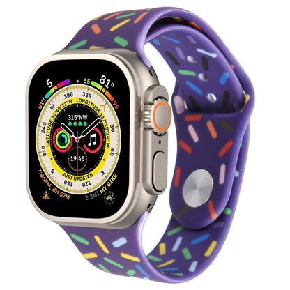 Rainbow Raindrops Silicone Watch Band, For Apple Watch SE 2023 44mm, For Apple Watch Ultra 49mm, For Apple Watch SE 2023 40mm, For Apple Watch 8 41mm, For Apple Watch Ultra 2 49mm, For Apple Watch 8 45mm, For Apple Watch 9 45mm                         ...