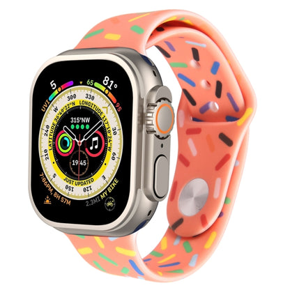 Rainbow Raindrops Silicone Watch Band, For Apple Watch SE 2023 44mm, For Apple Watch Ultra 49mm, For Apple Watch SE 2023 40mm, For Apple Watch 8 41mm, For Apple Watch Ultra 2 49mm, For Apple Watch 8 45mm, For Apple Watch 9 45mm                         ...