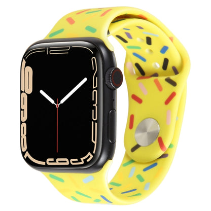 Rainbow Raindrops Silicone Watch Band, For Apple Watch 4 44mm, For Apple Watch 4 40mm, For Apple Watch 3 38mm, For Apple Watch 3 42mm, For Apple Watch 2 42mm, For Apple Watch 2 38mm, For Apple Watch 42mm, For Apple Watch 38mm