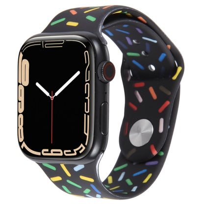 Rainbow Raindrops Silicone Watch Band, For Apple Watch 4 44mm, For Apple Watch 4 40mm, For Apple Watch 3 38mm, For Apple Watch 3 42mm, For Apple Watch 2 42mm, For Apple Watch 2 38mm, For Apple Watch 42mm, For Apple Watch 38mm