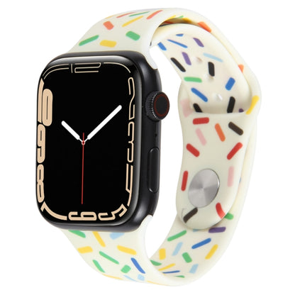 Rainbow Raindrops Silicone Watch Band, For Apple Watch 4 44mm, For Apple Watch 4 40mm, For Apple Watch 3 38mm, For Apple Watch 3 42mm, For Apple Watch 2 42mm, For Apple Watch 2 38mm, For Apple Watch 42mm, For Apple Watch 38mm