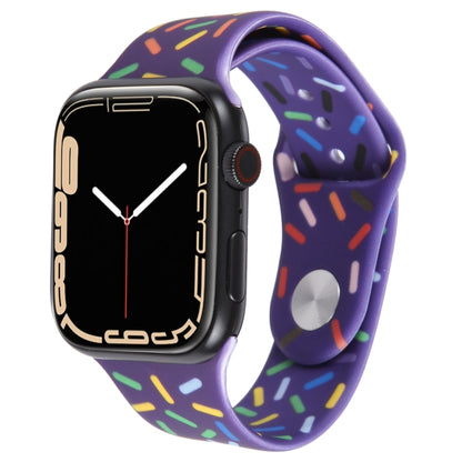 Rainbow Raindrops Silicone Watch Band, For Apple Watch 4 44mm, For Apple Watch 4 40mm, For Apple Watch 3 38mm, For Apple Watch 3 42mm, For Apple Watch 2 42mm, For Apple Watch 2 38mm, For Apple Watch 42mm, For Apple Watch 38mm