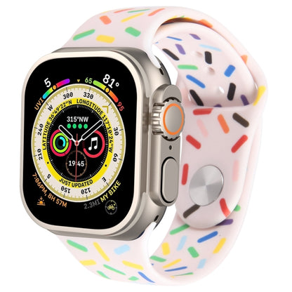 Rainbow Raindrops Silicone Watch Band, For Apple Watch SE 2023 44mm, For Apple Watch Ultra 49mm, For Apple Watch SE 2023 40mm, For Apple Watch 8 41mm, For Apple Watch Ultra 2 49mm, For Apple Watch 8 45mm, For Apple Watch 9 45mm                         ...
