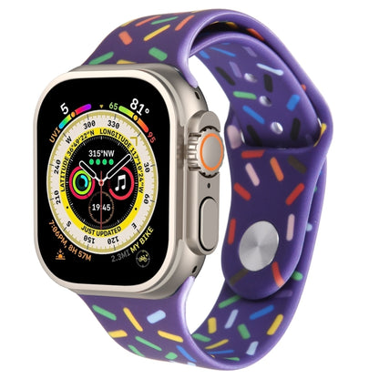 Rainbow Raindrops Silicone Watch Band, For Apple Watch SE 2023 44mm, For Apple Watch Ultra 49mm, For Apple Watch SE 2023 40mm, For Apple Watch 8 41mm, For Apple Watch Ultra 2 49mm, For Apple Watch 8 45mm, For Apple Watch 9 45mm                         ...