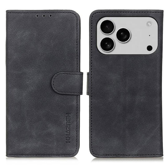 KHAZNEH Retro Texture Leather Phone Case, For iPhone 18 Pro / 17 Pro, For iPhone 18 Pro Max/17 Pro Max, For iPhone 16e / 17e, For iPhone 17, For iPhone Air, For iPhone 16 Pro Max, For iPhone 16 Pro, For iPhone 16 Plus, For iPhone 16, For iPhone 15 Pro ...
