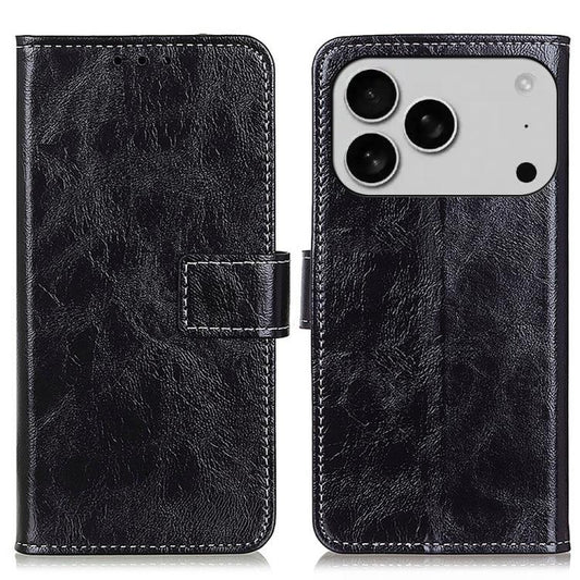 Retro Crazy Horse Texture Horizontal Flip Leather Phone Case, For iPhone 18 Pro / 17 Pro, For iPhone 18 Pro Max / 17 Pro Max, For iPhone 16e / 17e, For iPhone 17, For iPhone Air, For iPhone 16 Pro Max, For iPhone 16 Pro, For iPhone 16 Plus, For iPhone ...