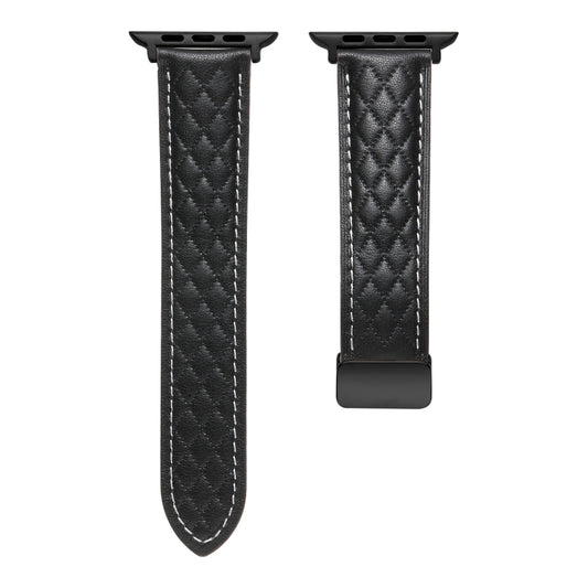 Opvouwbare leren horlogeband met ruitvormige gesp, geschikt voor Apple Watch SE 2023 44mm, Apple Watch Ultra 49mm, Apple Watch SE 2023 40mm, Apple Watch 8 41mm, Apple Watch Ultra 2 49mm, Apple Watch 8 45mm en Apple Watch 9 45mm.