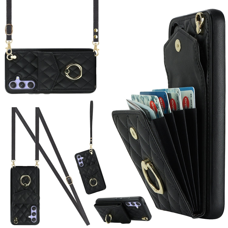 Rhombic Texture Card Bag Phone Case with Long Lanyard, For Samsung Galaxy S26+ 5G, For Samsung Galaxy S26 Ultra 5G, For Samsung Galaxy S26 5G, For Samsung Galaxy S25 Edge 5G, For Samsung Galaxy S24 Ultra 5G, For Samsung Galaxy S24+ 5G                  ...