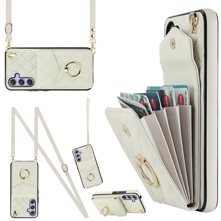 Rhombic Texture Card Bag Phone Case with Long Lanyard, For Samsung Galaxy S26+ 5G, For Samsung Galaxy S26 Ultra 5G, For Samsung Galaxy S26 5G, For Samsung Galaxy S25 Edge 5G, For Samsung Galaxy S24 Ultra 5G, For Samsung Galaxy S24+ 5G                  ...