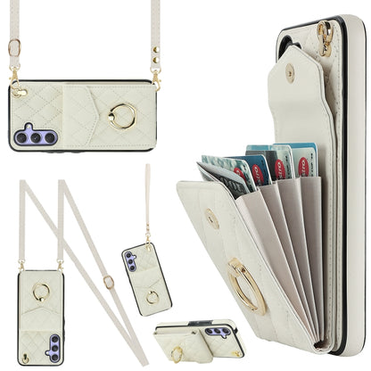Rhombic Texture Card Bag Phone Case with Long Lanyard, For Samsung Galaxy S26+ 5G, For Samsung Galaxy S26 Ultra 5G, For Samsung Galaxy S26 5G, For Samsung Galaxy S25 Edge 5G, For Samsung Galaxy S24 Ultra 5G, For Samsung Galaxy S24+ 5G                  ...