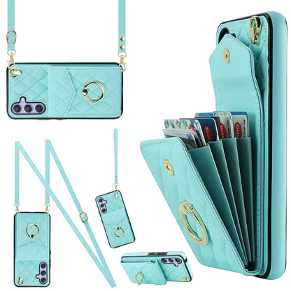 Rhombic Texture Card Bag Phone Case with Long Lanyard, For Samsung Galaxy S26+ 5G, For Samsung Galaxy S26 Ultra 5G, For Samsung Galaxy S26 5G, For Samsung Galaxy S25 Edge 5G, For Samsung Galaxy S24 Ultra 5G, For Samsung Galaxy S24+ 5G                  ...