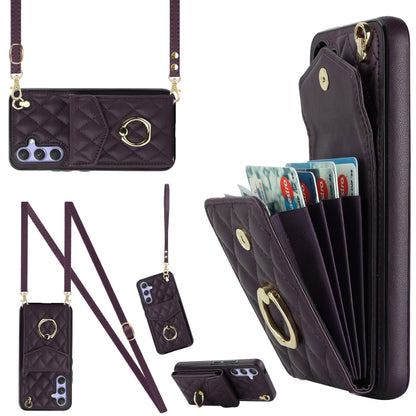 Rhombic Texture Card Bag Phone Case with Long Lanyard, For Samsung Galaxy S26+ 5G, For Samsung Galaxy S26 Ultra 5G, For Samsung Galaxy S26 5G, For Samsung Galaxy S25 Edge 5G, For Samsung Galaxy S24 Ultra 5G, For Samsung Galaxy S24+ 5G                  ...