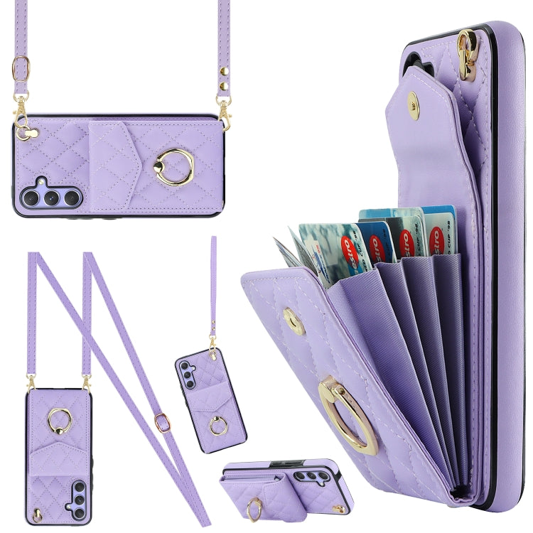 Rhombic Texture Card Bag Phone Case with Long Lanyard, For Samsung Galaxy S26+ 5G, For Samsung Galaxy S26 Ultra 5G, For Samsung Galaxy S26 5G, For Samsung Galaxy S25 Edge 5G, For Samsung Galaxy S24 Ultra 5G, For Samsung Galaxy S24+ 5G                  ...