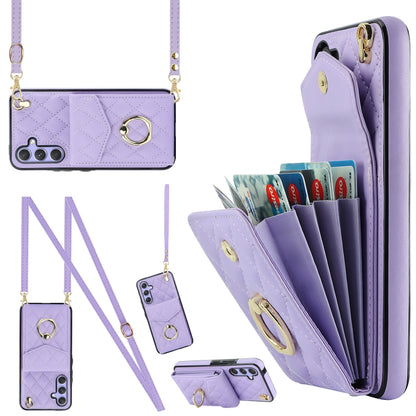 Rhombic Texture Card Bag Phone Case with Long Lanyard, For Samsung Galaxy S26+ 5G, For Samsung Galaxy S26 Ultra 5G, For Samsung Galaxy S26 5G, For Samsung Galaxy S25 Edge 5G, For Samsung Galaxy S24 Ultra 5G, For Samsung Galaxy S24+ 5G                  ...