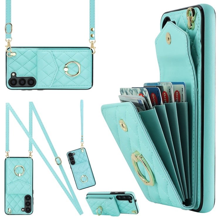 Rhombic Texture Card Bag Phone Case with Long Lanyard, For Samsung Galaxy S26+ 5G, For Samsung Galaxy S26 Ultra 5G, For Samsung Galaxy S26 5G, For Samsung Galaxy S25 Edge 5G, For Samsung Galaxy S24 Ultra 5G, For Samsung Galaxy S24+ 5G                  ...