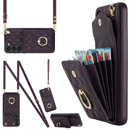 Rhombic Texture Card Bag Phone Case with Long Lanyard, For Samsung Galaxy S26+ 5G, For Samsung Galaxy S26 Ultra 5G, For Samsung Galaxy S26 5G, For Samsung Galaxy S25 Edge 5G, For Samsung Galaxy S24 Ultra 5G, For Samsung Galaxy S24+ 5G                  ...