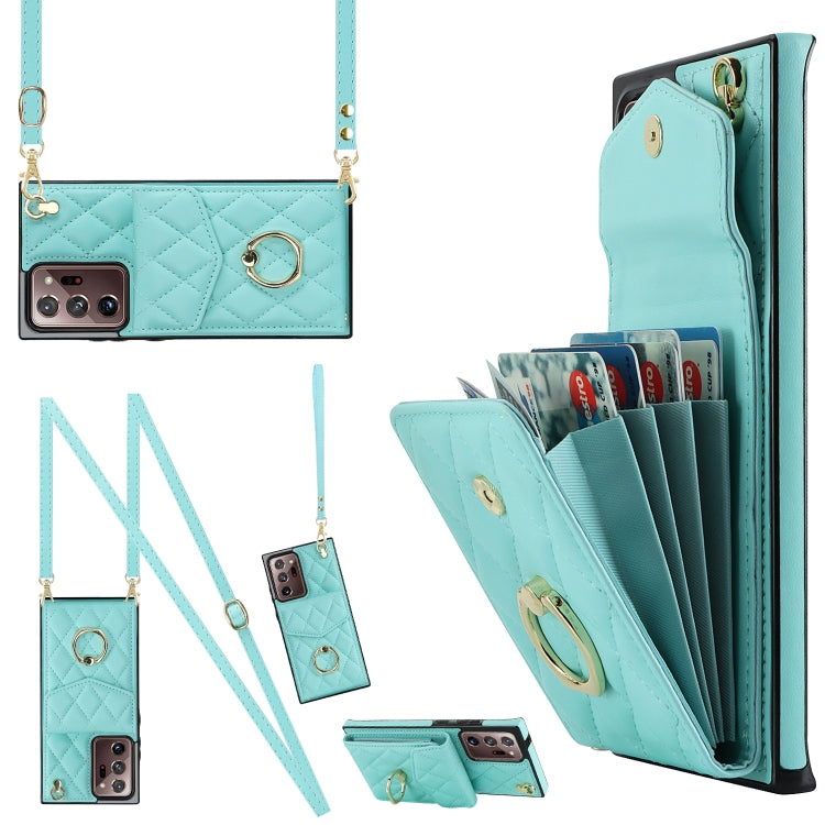 Rhombic Texture Card Bag Phone Case with Long Lanyard, For Samsung Galaxy S26+ 5G, For Samsung Galaxy S26 Ultra 5G, For Samsung Galaxy S26 5G, For Samsung Galaxy S25 Edge 5G, For Samsung Galaxy S24 Ultra 5G, For Samsung Galaxy S24+ 5G                  ...