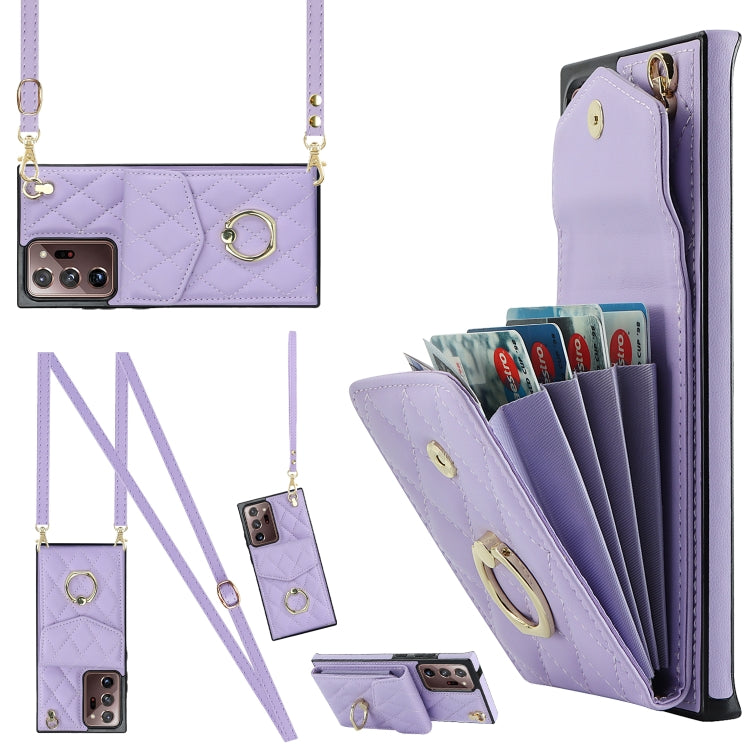 Rhombic Texture Card Bag Phone Case with Long Lanyard, For Samsung Galaxy S26+ 5G, For Samsung Galaxy S26 Ultra 5G, For Samsung Galaxy S26 5G, For Samsung Galaxy S25 Edge 5G, For Samsung Galaxy S24 Ultra 5G, For Samsung Galaxy S24+ 5G                  ...