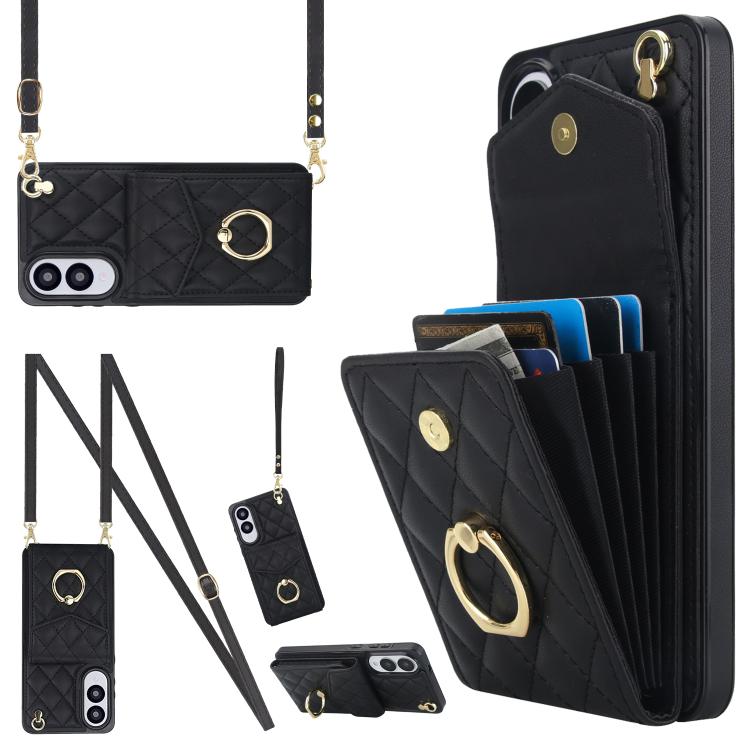 Rhombic Texture Card Bag Phone Case with Long Lanyard, For Samsung Galaxy S26+ 5G, For Samsung Galaxy S26 Ultra 5G, For Samsung Galaxy S26 5G, For Samsung Galaxy S25 Edge 5G, For Samsung Galaxy S24 Ultra 5G, For Samsung Galaxy S24+ 5G                  ...