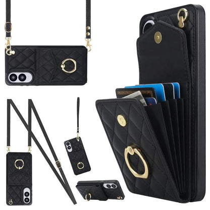Rhombic Texture Card Bag Phone Case with Long Lanyard, For Samsung Galaxy S26+ 5G, For Samsung Galaxy S26 Ultra 5G, For Samsung Galaxy S26 5G, For Samsung Galaxy S25 Edge 5G, For Samsung Galaxy S24 Ultra 5G, For Samsung Galaxy S24+ 5G                  ...