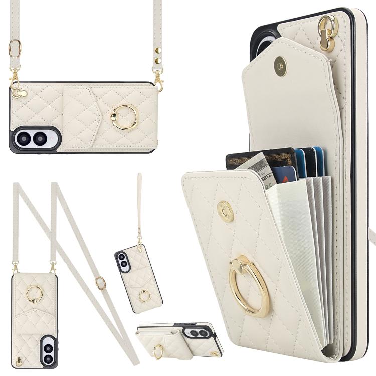 Rhombic Texture Card Bag Phone Case with Long Lanyard, For Samsung Galaxy S26+ 5G, For Samsung Galaxy S26 Ultra 5G, For Samsung Galaxy S26 5G, For Samsung Galaxy S25 Edge 5G, For Samsung Galaxy S24 Ultra 5G, For Samsung Galaxy S24+ 5G                  ...