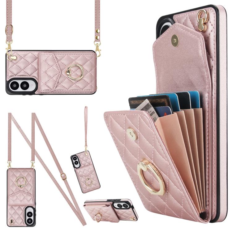 Rhombic Texture Card Bag Phone Case with Long Lanyard, For Samsung Galaxy S26+ 5G, For Samsung Galaxy S26 Ultra 5G, For Samsung Galaxy S26 5G, For Samsung Galaxy S25 Edge 5G, For Samsung Galaxy S24 Ultra 5G, For Samsung Galaxy S24+ 5G                  ...