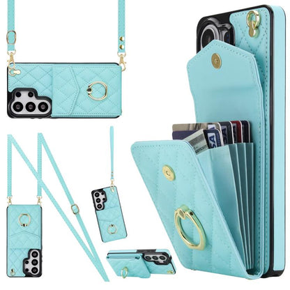 Rhombic Texture Card Bag Phone Case with Long Lanyard, For Samsung Galaxy S26+ 5G, For Samsung Galaxy S26 Ultra 5G, For Samsung Galaxy S26 5G, For Samsung Galaxy S25 Edge 5G, For Samsung Galaxy S24 Ultra 5G, For Samsung Galaxy S24+ 5G                  ...