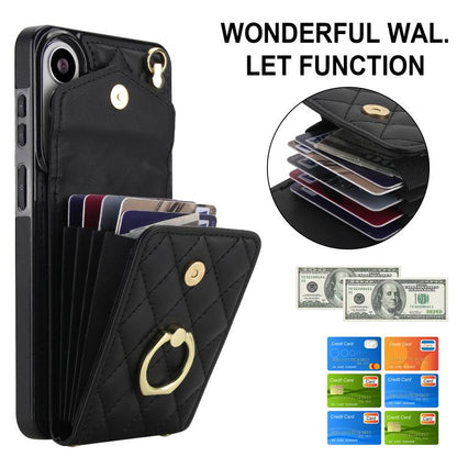 Rhombic Texture Card Bag Phone Case with Long Lanyard, For Samsung Galaxy S26+ 5G, For Samsung Galaxy S26 Ultra 5G, For Samsung Galaxy S26 5G, For Samsung Galaxy S25 Edge 5G, For Samsung Galaxy S24 Ultra 5G, For Samsung Galaxy S24+ 5G                  ...