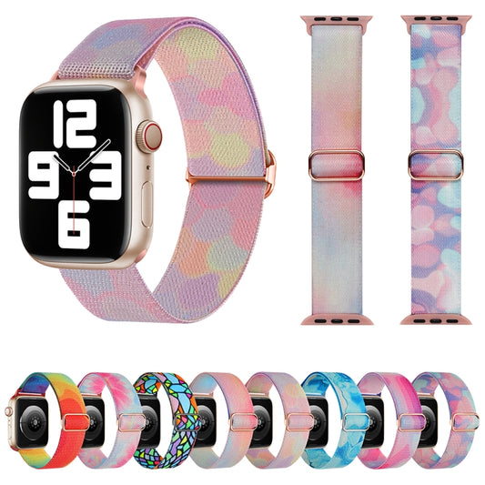 Painted Pattern Nylon Replacement Watch Band, For Apple Watch SE 2023 44mm, For Apple Watch Ultra 49mm, For Apple Watch SE 2023 40mm, For Apple Watch 8 41mm, For Apple Watch Ultra 2 49mm, For Apple Watch 8 45mm, For Apple Watch SE 2022 40mm������������...