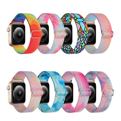 Painted Pattern Nylon Replacement Watch Band, For Apple Watch SE 2023 44mm, For Apple Watch Ultra 49mm, For Apple Watch SE 2023 40mm, For Apple Watch 8 41mm, For Apple Watch Ultra 2 49mm, For Apple Watch 8 45mm, For Apple Watch SE 2022 40mm������������...