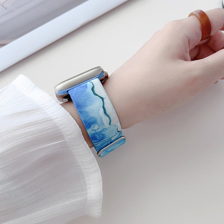 Painted Pattern Nylon Replacement Watch Band, For Apple Watch Ultra 49mm, For Apple Watch SE 2023 44mm, For Apple Watch SE 2023 40mm, For Apple Watch 8 41mm, For Apple Watch Ultra 2 49mm, For Apple Watch 8 45mm, For Apple Watch 9 45mm                  ...