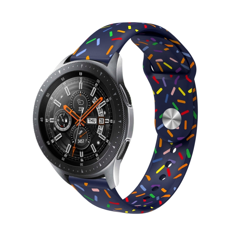Universal Reverse Buckle Colorful Oval Dot Pattern Silicone Watch Band, 20mm, 22mm
