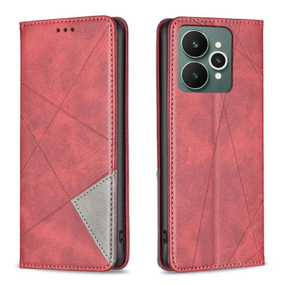 Rhombus Texture Leather Phone Case, For Realme 16T 5G, For Realme 16 5G, For Realme 16 Pro+ 5G, For Realme 16 Pro 5G, For Realme 15 Pro 5G, For Realme 15 5G, For Realme C53