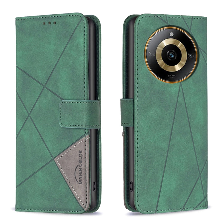 Magnetic Buckle Rhombus Texture Leather Phone Case, For  Realme 11 4G, For Realme 11 5G, For Realme C53, For Realme C65 4G
